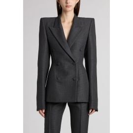 Alexander McQueen Glen Plaid Stacked Shoulder Wool & Mohair Blazer at Nordstrom