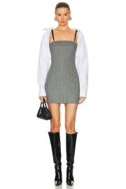 Alexander McQueen Herringbone Tailored Minidress Bolero Shirt at FWRD