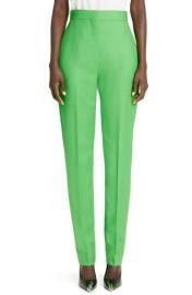 Alexander McQueen High Waist Wool Mohair Cigarette Trousers at Nordstrom