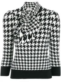 Alexander McQueen Houndstooth Print Blouse - Farfetch at Farfetch