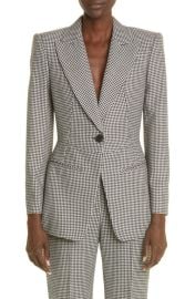 Alexander McQueen Houndstooth Wool Kickback Blazer at Nordstrom