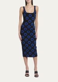 Alexander McQueen Iris Printed Knit Midi Dress - at Bergdorf Goodman