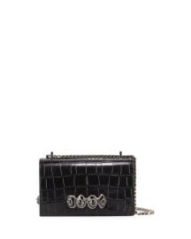 Alexander McQueen Jewelled Crocodile Embossed Satchel Bag at Neiman Marcus