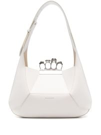Alexander McQueen Jewelled Hobo Leather Tote Bag Neutrals at Farfetch