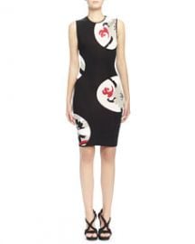 Alexander McQueen Kansai Floral-Print Inset Body Conscious Dress at Neiman Marcus