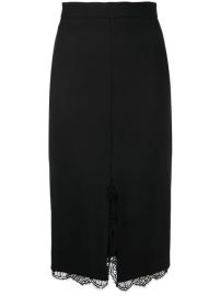 Alexander McQueen Lace Hem Pencil Skirt - Farfetch at Farfetch