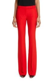 Alexander McQueen Leaf Crepe Slim Bootcut Pants in Black at Nordstrom