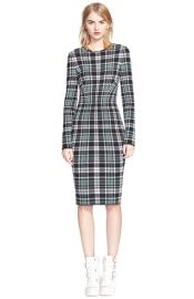 Alexander McQueen Long Sleeve Plaid Sheath Dress at Nordstrom