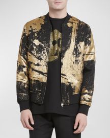 Alexander McQueen Menx27s Goil Foil Bomber Jacket at Neiman Marcus