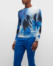 Alexander McQueen Menx27s Spray Paint Crew Sweater at Neiman Marcus