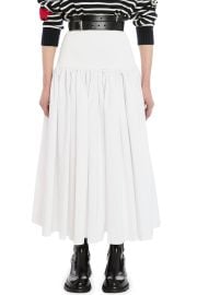 Alexander McQueen Mixed-Media Midi Skirt at Neiman Marcus