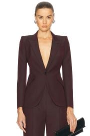 Alexander McQueen Mohair Blazer in Dark Burgundy FWRD at FWRD