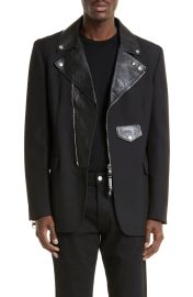 Alexander McQueen Moto Wool Leather Blazer at Nordstrom