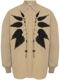 Alexander McQueen Nettle Embroidery Shirt in Beige at Alexander McQueen