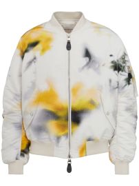 Alexander McQueen Obscured Flower Padded Bomber Jacket - at Farfetch