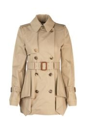 Alexander McQueen Peplum Belted Trench Coat Beige ndash at Cettire