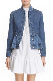 Alexander McQueen Peplum Denim Jacket at Nordstrom