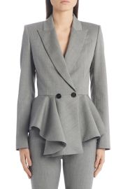 Alexander McQueen Peplum Herringbone Wool Blazer at Nordstrom