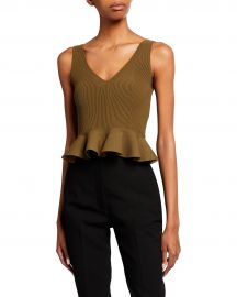 Alexander McQueen Peplum Viscose Tank at Neiman Marcus