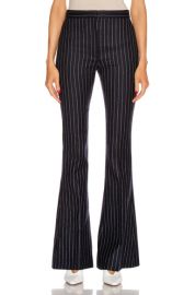 Alexander McQueen Pinstripe Sharp Flare Pant in Navy   Ivory   FWRD at Forward