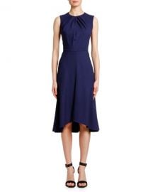 Alexander McQueen Pintucked-Neck Wool-Crepe Cocktail Dress at Neiman Marcus