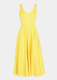 Alexander McQueen Pleated Scoop Neck Midi Dress - at Bergdorf Goodman