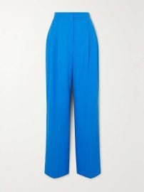 Alexander McQueen Pleated grain de poudre wool straight leg pants at Net a Porter