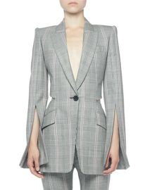 Alexander McQueen Prince of Wales Open-Back Jacket at Neiman Marcus