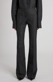 Alexander McQueen Prince of Wales Wool & Mohair Bootcut Trousers at Nordstrom
