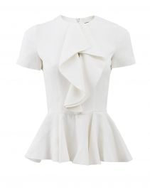 Alexander McQueen Ruffle Front Peplum Top at Marissa Collections