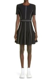 Alexander McQueen Scallop Knit Fit Flare Dress at Nordstrom