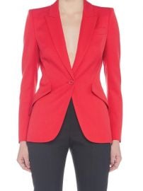 Alexander McQueen Single Breasted Blazer at Cettire