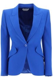 Alexander McQueen Single Breasted Tailored Blazer at Cettire