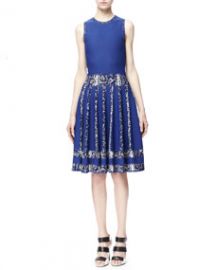 Alexander McQueen Snake-Print-Stripe Full Dress at Neiman Marcus