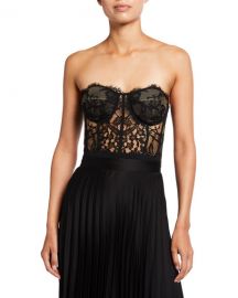 Alexander McQueen Strapless Lace Bustier Top at Neiman Marcus