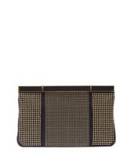 Alexander McQueen Studded Hexagon Frame Clutch Bag Black at Neiman Marcus