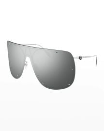 Alexander McQueen Studded Skull Shield Sunglasses at Neiman Marcus