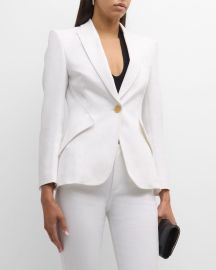 Alexander McQueen Tailored Denim Blazer Jacket at Neiman Marcus