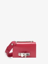 Alexander McQueen The Biker Mini Jewelled Satchel in Lipstick Red at Alexander McQueen