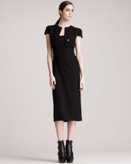 Alexander McQueen Trompe lOeil Bolero Dress in black at Neiman Marcus