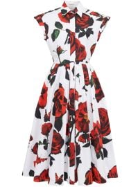 Alexander McQueen Tudor Rose Flared Shirtdress - at Farfetch