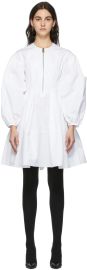 Alexander McQueen White Cocoon Sleeve Polyfaille Mini Dress at ssense