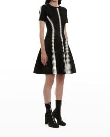 Alexander McQueen Zigzag Striped Jacquard Mini Dress at Neiman Marcus