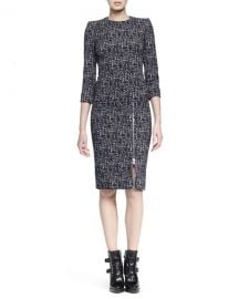 Alexander McQueen Zip-Hem Printed Sheath Dress at Neiman Marcus