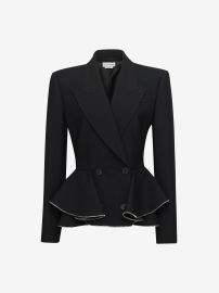 Alexander McQueen Zip Ruffle Wool Mohair Blend Jacket at Alexander McQueen