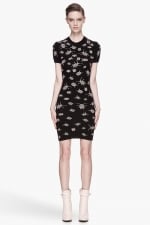 Alexander McQueen bug dress in black at SSENSE