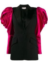 Alexander McQueen exaggerated shoulder single-breasted blazer exaggerated shoulder single-breasted blazer at Farfetch