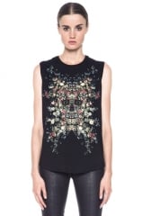 Alexander McQueen floral skull tee at Forward by Elyse Walker