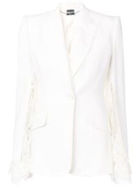 Alexander McQueen lace trim blazer 3195 - Buy Online - Mobile Friendly Fast Delivery Price at Farfetch