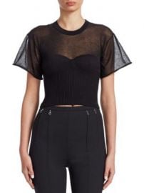 Alexander Wang - Cropped Tee With Integral Bra Cups at Saks Fifth Avenue